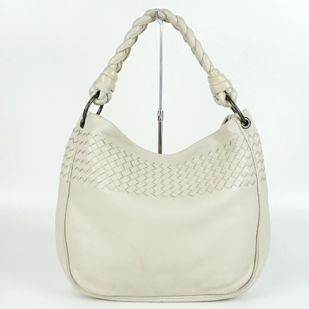 BOTTEGA VENETA Hobo Bag Beige Cream Woven Leather Shoulder